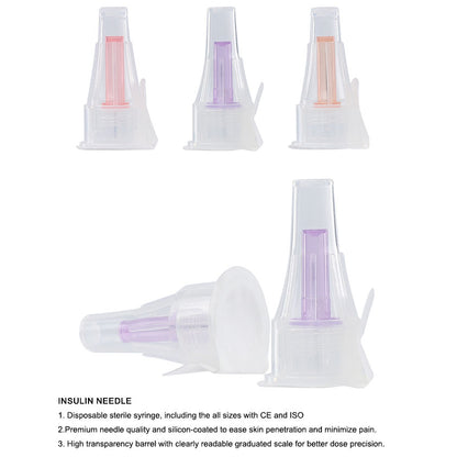 Premium Ultra-Fine Insulin Peptide Pen Needles 32G (0.23 x 4mm) - Sterile Disposable (100 Count x 1 Pack)