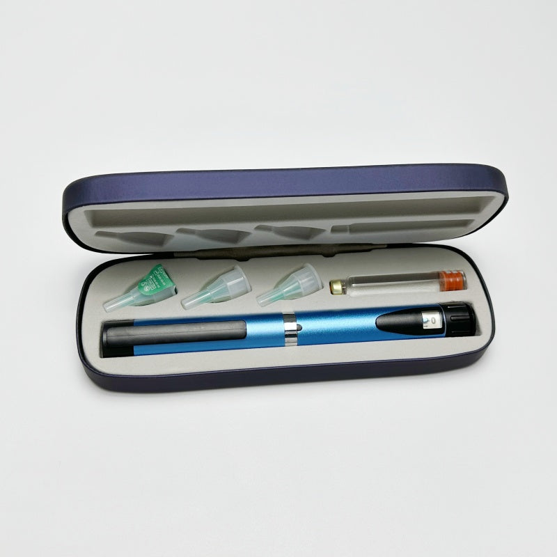 Premium Reusable Metallic Peptide Injector Pen with Protective Case - Luxury Heavy-Duty Design