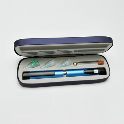 Premium Reusable Metallic Peptide Injector Pen with Protective Case - Luxury Heavy-Duty Design