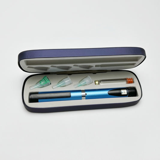 Premium Reusable Metallic Peptide Injector Pen with Protective Case - Luxury Heavy-Duty Design