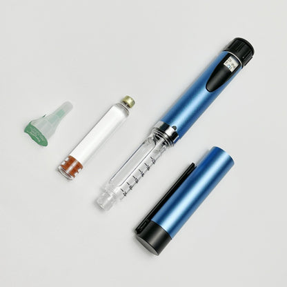 Premium Reusable Metallic Peptide Injector Pen with Protective Case - Luxury Heavy-Duty Design