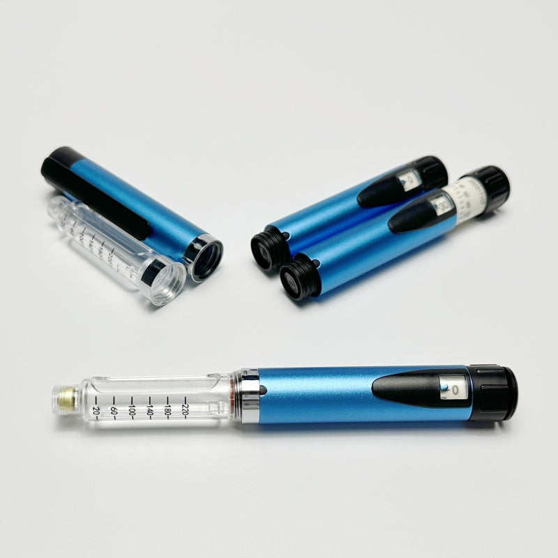 Premium Reusable Metallic Peptide Injector Pen with Protective Case - Luxury Heavy-Duty Design