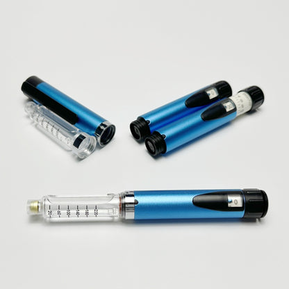 Premium Reusable Metallic Peptide Injector Pen with Protective Case - Luxury Heavy-Duty Design