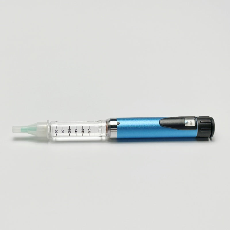 Premium Reusable Metallic Peptide Injector Pen with Protective Case - Luxury Heavy-Duty Design