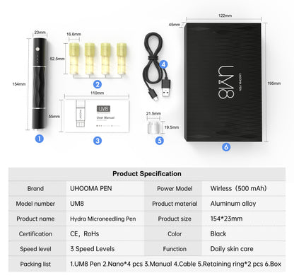 UM8 Electric Microneedling Hydra Pen _ Professional Head & Body Skin Care Device (2026 Trend)